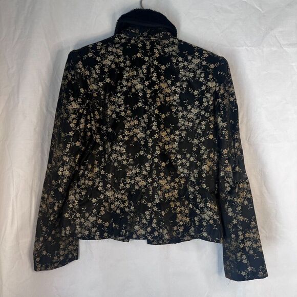 Scott McClintock Millennium 2000 Black Brocade Floral Vintage Blazer Size 10 - Picture 5 of 10